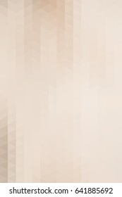 Abstract beige geometric background formed with triangles in rows, vertical format.