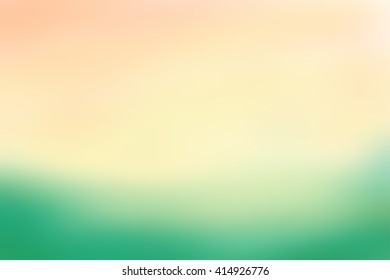 Abstract beige and green blurred vector background. Colorful gradient backdrop for web design or screen wallpaper