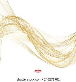 abstract beige line golden wave yellow band on white background vector