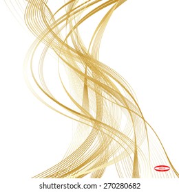 abstract beige line golden wave cream band isolated on white background vector