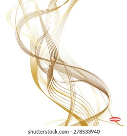 abstract beige line golden wave cream band isolated on white background vector