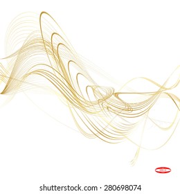 abstract beige line golden wave cream band isolated on white background. vector illustration