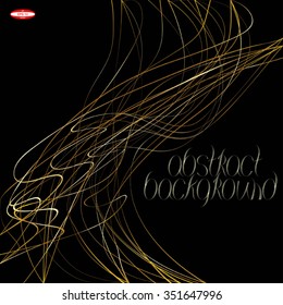 abstract beige line golden wave cream band isolated on black background. vector illustration
