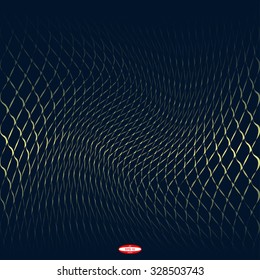 abstract beige line yellow wave cream band isolated on dark cyan background. vector illustration