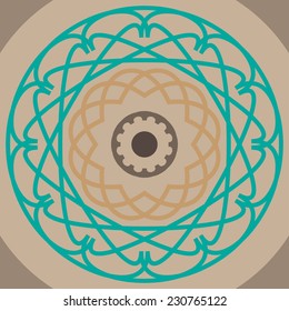 Abstract beige linear decorative background. Vector illustration