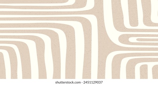 Abstract Beige Lines Forming a Maze-Like Pattern on a Neutral Background