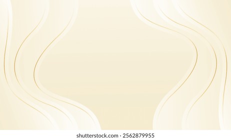 Abstract beige luxury wave background with gold lines. Elegant gradient modern wallpapers. Suitable for templates, banners, sales, ads, events, awards, web and pages