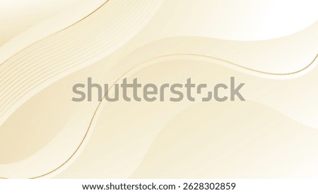 Abstract beige luxury wave background with gold lines. Elegant cream gradient design for beauty products, templates, banners, sales, awards, events, websites, pages and more