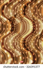 abstract beige pattern burnt gay texture with cream wave on brown background. vector illustration