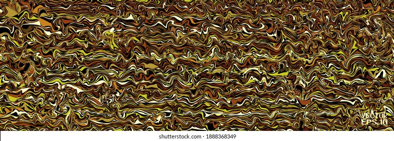 Abstract Beige Pattern with Waves. Colorful Striped Texture. Psychedelic Wallpaper. Vector Illustration