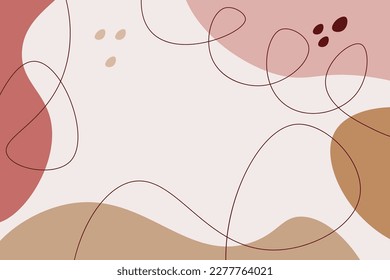 Abstract  Beige Pink Waves Memphis Style Background Vector Design