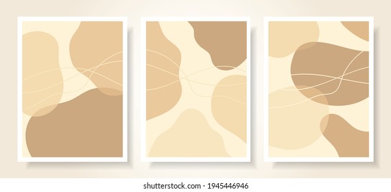 Resumen de la plantilla de afiches beige con formas líquidas dibujadas a mano garabatos de fondo de líneas de doodles para publicar historias banner de medios sociales, portada de arte.Plantilla de marco de diseño caliente.Portada de vectores.Blog personal de mockup,tienda