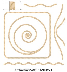 Abstract beige rope. Illustration on white background