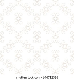 Abstract beige seamless pattern. Fashion graphic background design. Modern stylish abstract texture. Monochrome template for prints, textiles, wrapping, wallpaper, website etc. Vector illustration