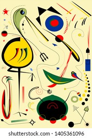 Abstract beige vertical background , surrealist  art style