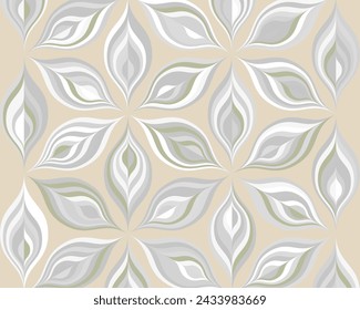 abstract beige white leaf lines. geometric pattern texture background. natural concept. vector illustration.
