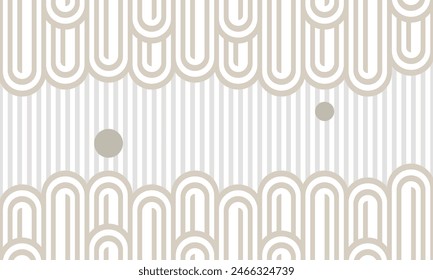 abstract beige white stripe line. geometric arch texture background. vintage circle pattern. retro styled concept.