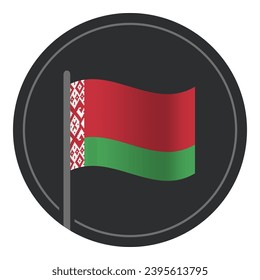 Abstract Belarus Flag Flat Icon in Circle Isolated on White Background