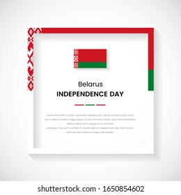Abstract Belarus flag square frame stock illustration. Creative country frame with text for Independence day of Belarus.