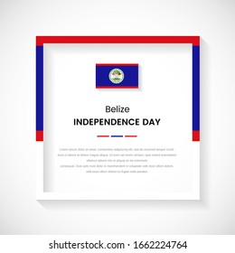 Abstract Belize flag square frame stock illustration. Creative country frame with text for Independence day of Belize.