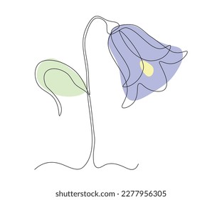 Flor de Campana abstracta continua en el plano de línea