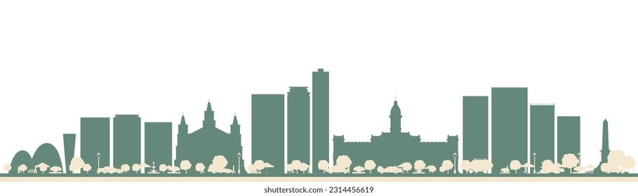 Resumen del Skyline de la ciudad de Belo Horizonte Brasil con edificios de color. Ilustración vectorial. Concepto de viajes de negocios y turismo con arquitectura moderna.