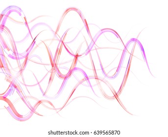 Abstract bend stripes in form of horizontal waves. Combination lines and ribbons for abstract background