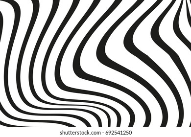 Abstract Bending Line on Colored Background with White Frame for Text, Slogan, Header. Geometric Strokes Curved in Form Waves. Vector Illustration