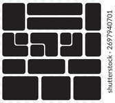 Abstract Bento Grid Shapes for Web and App Design Set of Minimalist Bento Grid Photo Organizer. 4:3 Panel Template On Transparent Background. EPS 10.
