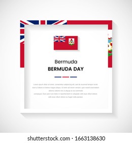 Abstract Bermuda flag square frame stock illustration. Elegant country frame with text for national day of Bermuda.