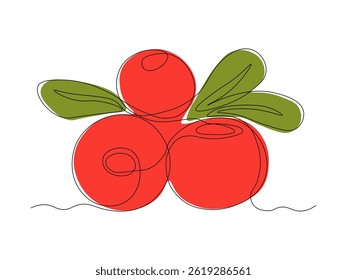 abstrakte Beere Cranberry, durchgehende einzeilige Zeichnung Skizze, Logo
