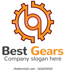 Abstract best gears logo vector image