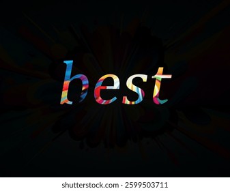 Abstract best Text Effect Design Black Background