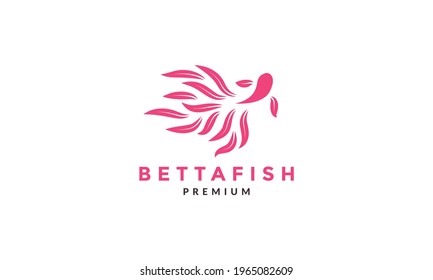 abstract betta fish with leaf logo symbol icon vector graphic design illustration