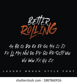 abstract better rolling brush style font logo