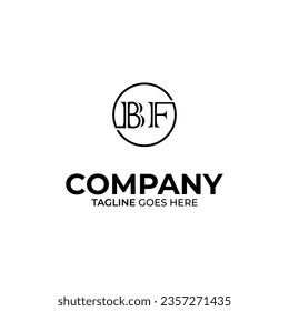 Resumen de la letra BF estilo sencillo diseño de logotipo plantilla vectorial