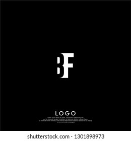 abstract BF logo letters design concept in shadow shape