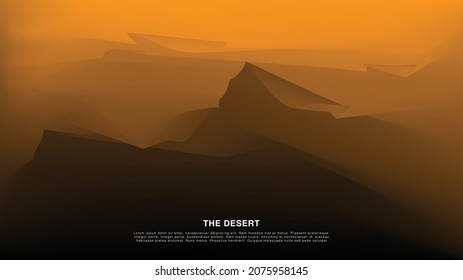 abstract bg the desert sand mountains vector background black yellow orange gold colors