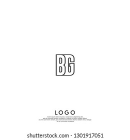 abstract BG logo letters design concept in shadow shape