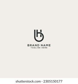 Abstract BH HB letter logo design. Flat vector logo design template element.