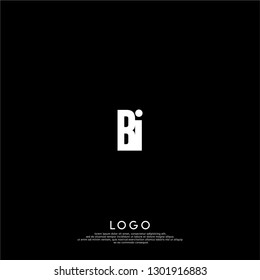 abstract BI logo letters design concept in shadow shape