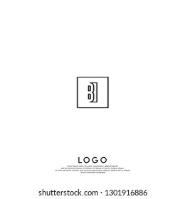 abstract BI logo letters design concept in shadow shape
