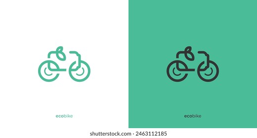 Abstract Bicycle with Battery Logo Design. E Bike Save Energy, Eco Green Vector Sport Logo, Icon, Symbol, Design Template.