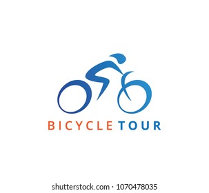 abstract bicycle icon or vector logo design template