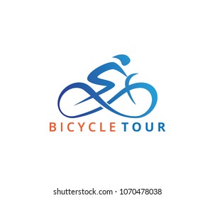abstract bicycle icon or vector logo design template