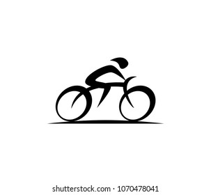 abstract bicycle icon or vector logo design template