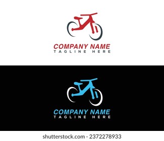 Abstract bicycle monogram logo design template. Bike shop and branding identity vector logo.