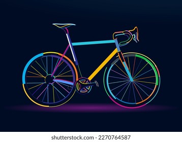 Abstract bicycle, sports mountain bike, colorful drawing. Vector illustration of paints