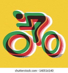 Abstract bicyclist. Vector.