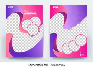 Abstract Bi-Fold Brochure Mockup Vector Template Design